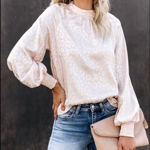 Vici Champagne Cheetah Print Top